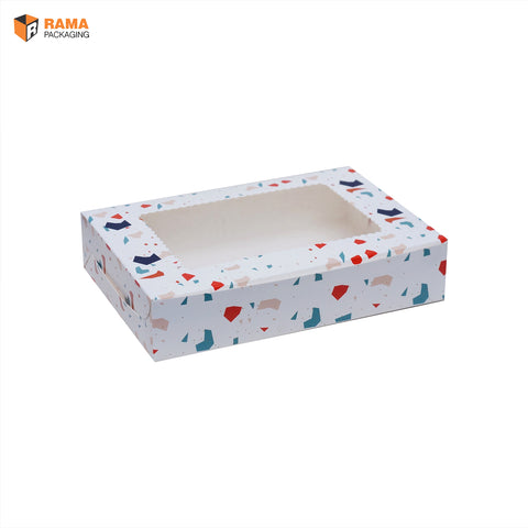 6 Brownie Box | Festive Collection (Marble Print)  ( 8.5"x 6" x 1.75 ")