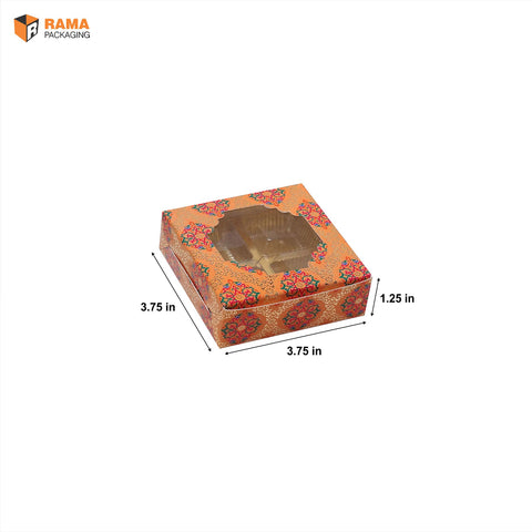 4 Cavity Chocolate Box | Festive Collection |  (3.75'x3.75"x1.5")