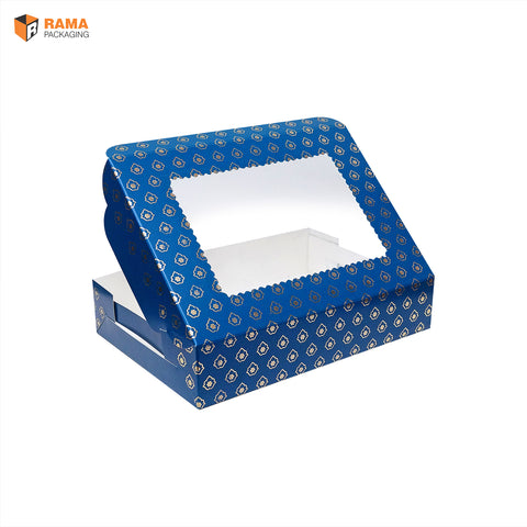 6 Brownie Box | Gold Blue Festive collection( 8.5"x 6" x 1.75 ")