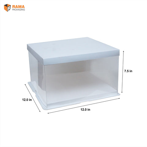 Tall Cake Box - (12"x12"x7.5") - White ( Window)