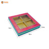 KALAMKARI DESIGN4 KHANA RIGID BOX WITH WINDOW | ( RED ) | ( 9" x 9" x 1.75") | DIWALI GIFT HAMPERS