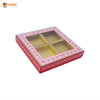 KALAMKARI DESIGN4 KHANA RIGID BOX WITH WINDOW | ( PINK ) | ( 9" x 9" x 1.75") | DIWALI GIFT HAMPERS
