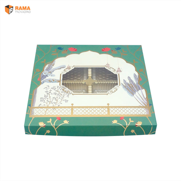 4 KHANA TOP BOTTOM BOX GARDEN GATEWAY DESIGN | ( 9" x 9" x 1" ) | DIWALI GIFT HAMPERS