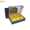 Navy Royale Premium 6 Cavity Window Gift Box with Carry Bag | Festive Box (12"×9.5"×2.5") |Sanskriti Collection