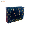 Navy Royale Premium 6 Cavity Window Gift Box with Carry Bag | Festive Box (12"×9.5"×2.5") |Sanskriti Collection