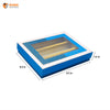 Elegant Blue Window Box | Festive Box (8.5"×6"×1") |Sanskriti Collection