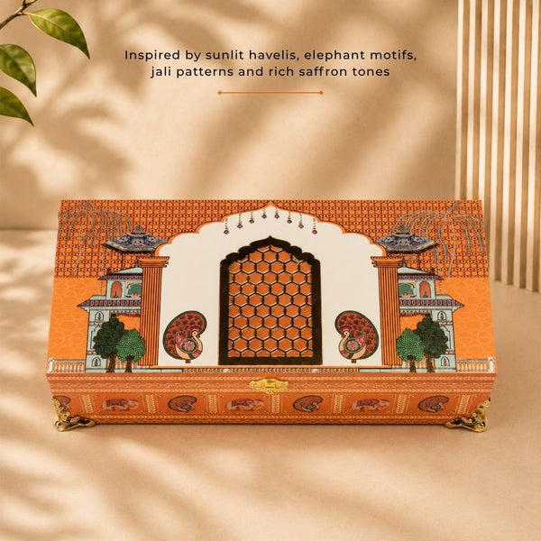 Saffron Glow Box (17"x7.8"x4.5") | Festive Collection | Sanskriti Collection 3.0