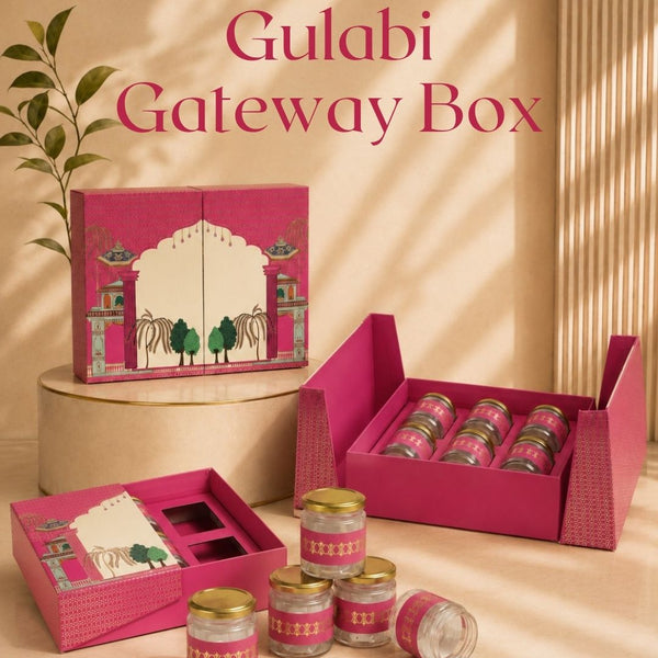 Gulabi Gateway Box (11.9"x9.8"x2.8") | Festive Collection | Sanskriti Collection 3.0