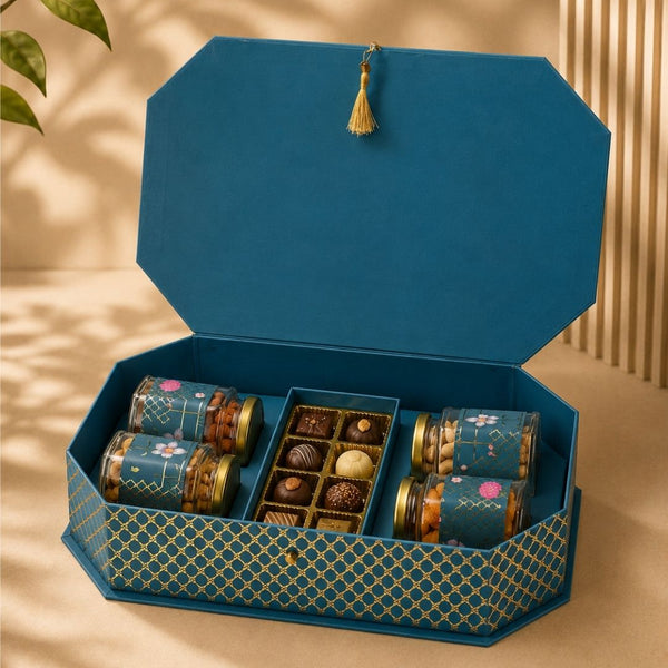 Neel Kusum Patra Box (16"x10.3"x3.3") | Festive Collection | Sanskriti Collection 3.0