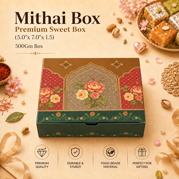 Mithai Box – 500g – Festive Collection – 5 x 7 x 1.5 inch
