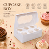 Cupcake Box – 6 Cupcake – White – 6 x 9.5 x 3.5 inch