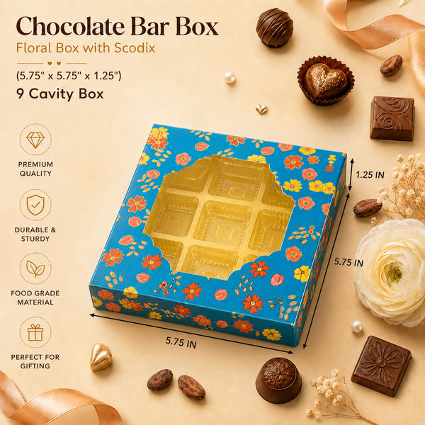 9 Cavity Floral Box with Scodix - (5.75" x 5.75" x 1.25")