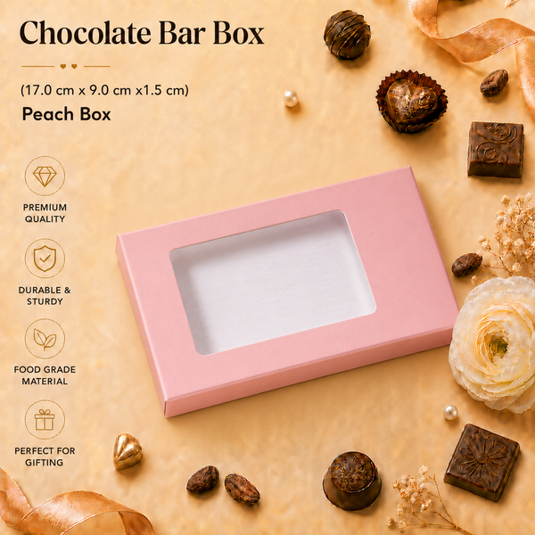 Chocolate Bar Box - Peach - (17.0 cm x 9.0 cm x1.5 cm )