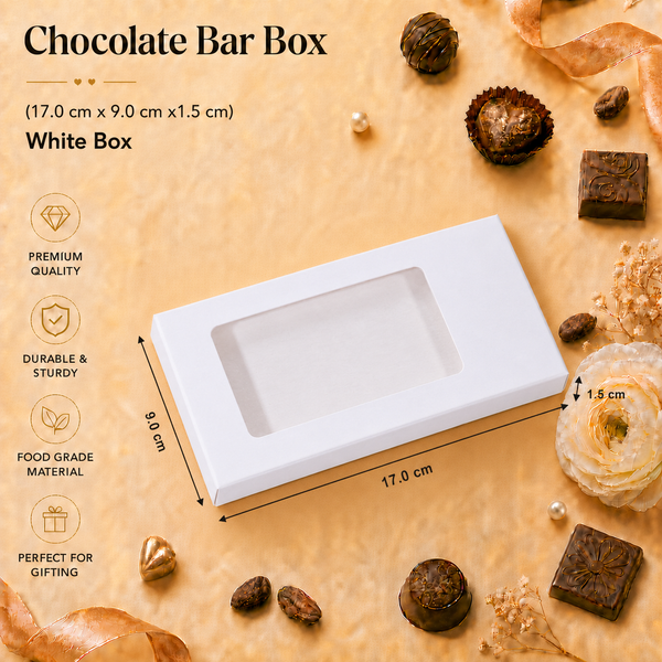 Chocolate Bar Box - White - (17.0 cm x 9.0 cm x1.5 cm )