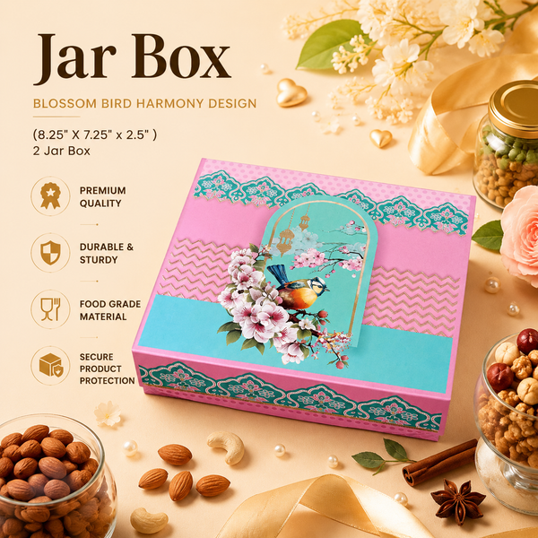 BLOSSOM BIRD HARMONY DESIGN 2 JAR WITH RIGID - (8.25" X 7.25" x 2.5" )