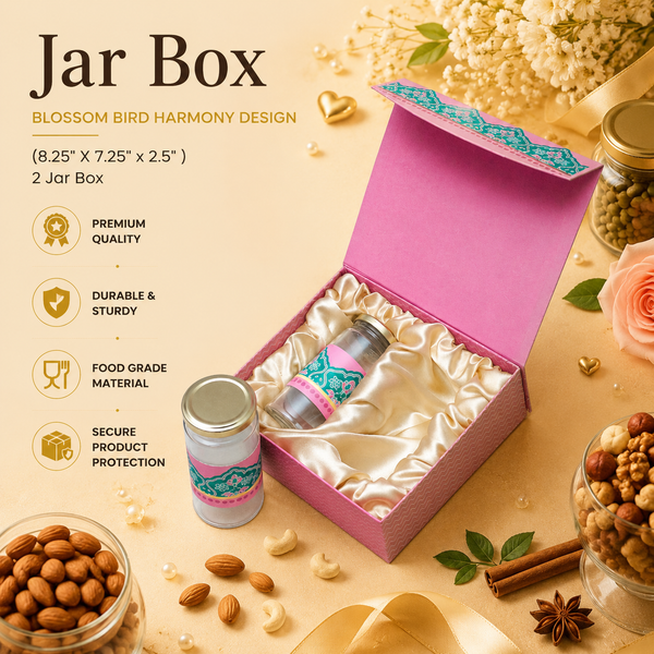 BLOSSOM BIRD HARMONY DESIGN 2 JAR WITH RIGID - (8.25" X 7.25" x 2.5" )