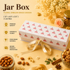 2 JAR RIGID WITH RIBBION WITH JARFLORAL EMBLEM GRACE DESIGN - DIWALI GIFT HAMPERS - ( 12" x 4.5" x3.5 " )