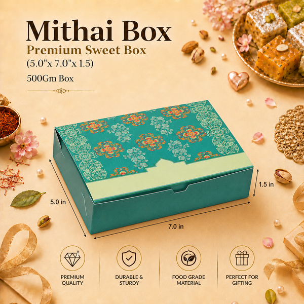 Mithai Box – 500g – Festive Collection – 5 x 7 x 1.5 inch