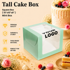 Tall Cake Box – Square – Mint – 10 x 10 x 8 inch