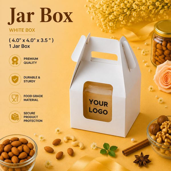 Jar Bag for 1 - White - Hamper Bag - (4.0" X 4.0" X 3.5")