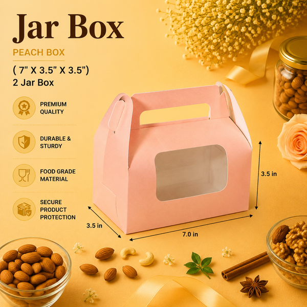 Jar Bag for 2 - Peach - Hamper Bag (7"X3.5"X3.5")