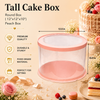 Tall Cake Box – Round – Peach – 12 x 12 x 10 inch