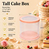 Tall Cake Box – Round – Peach – 7 x 7 x 9 inch