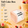 Tall Cake Box – Square – Peach – 8 x 8 x 8 inch
