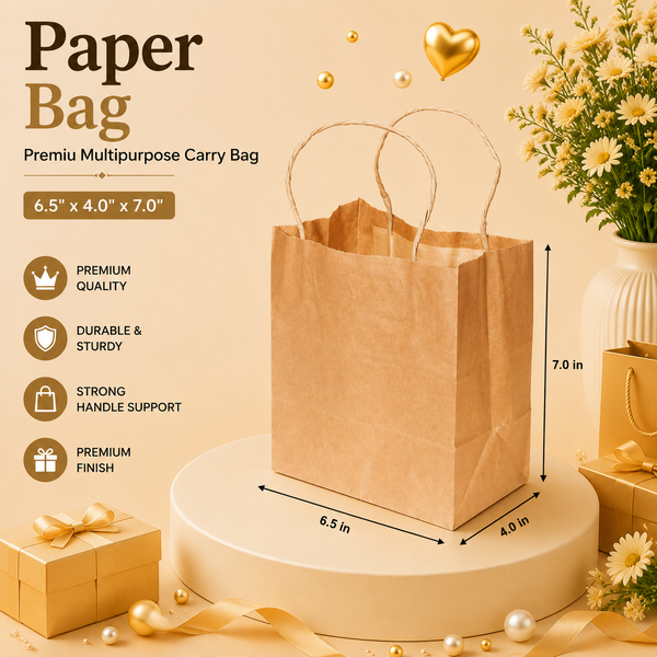 Paper Bag - Multipurpose - (6.5"x 4.0"x 7.0")