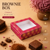 Brownie Box – 4 Piece – Crimson Bliss – 6 x 6 x 1.5 inch – Sanskriti Festive Collection