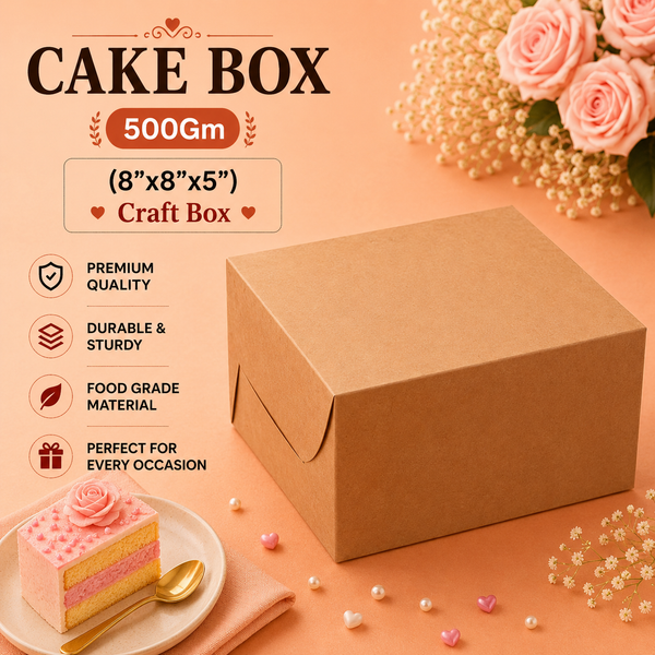 Cake Box - 500g - 8"x8"x5" - Craft Box