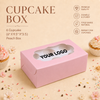 Cupcake Box – 6 Cupcake – Peach – 6 x 9.5 x 3.5 inch