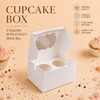 Cupcake Box – 2 Cupcake – White – 6 x 4.5 x 3.5 inch