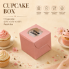 Cupcake Box – 1 Cupcake – Peach – 3.75 x 3.75 x 3.5 inch
