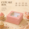 Cupcake Box – 4 Cupcake – Peach – 6 x 6 x 3.75 inch