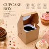 Cupcake Box – 1 Cupcake – Brown Kraft – 3.75 x 3.75 x 3.5 inch