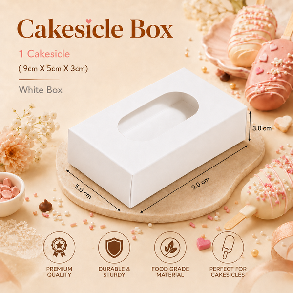 Cakesicle Box -White - (9cm X 5cm X 3cm)