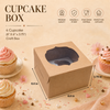 Cupcake Box – 4 Cupcake – Brown Kraft – 6 x 6 x 3.75 inch