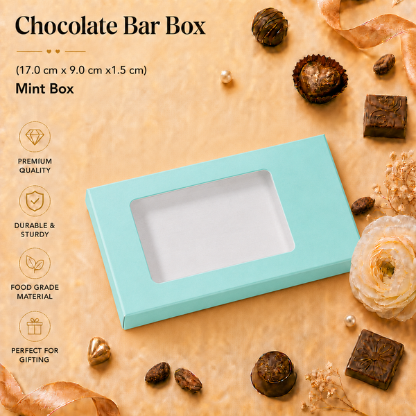 Chocolate Bar Box - Mint - (17.0 cm x 9.0 cm x1.5 cm )