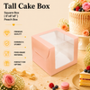 Tall Cake Box – Square – Peach – 8 x 8 x 8 inch