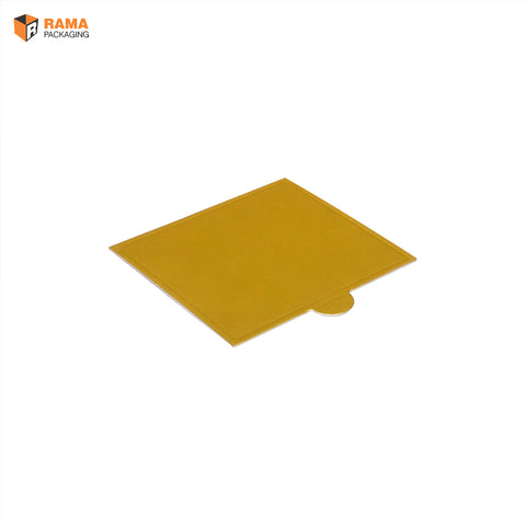 Golden Rectangle Pastry Base | (9 cm X 8.5 Cm )| paper pastry base