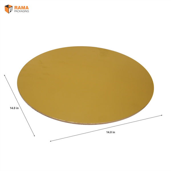 Golden Round Cake Plate (Cake Base Board) (14.0"X14.0")