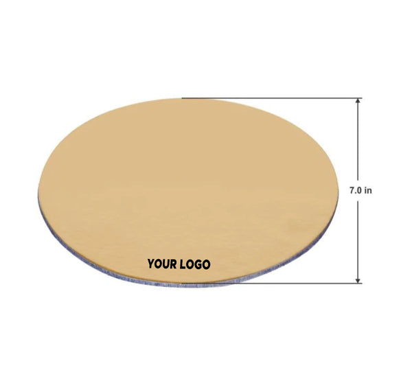 Golden Round Cake Plate (Cake Base Board) (7"X 7")