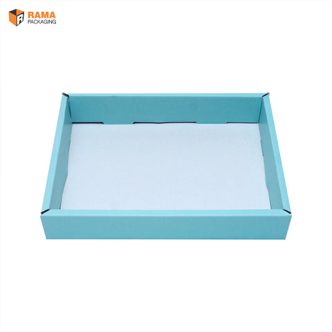 Corrugated Mailer Box Tray | Multipurpose Tray (12.0" X 9.0" X 2.0") Blue