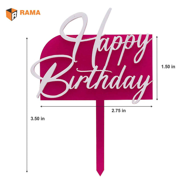 Pink Happy BirthdayCake Toppers