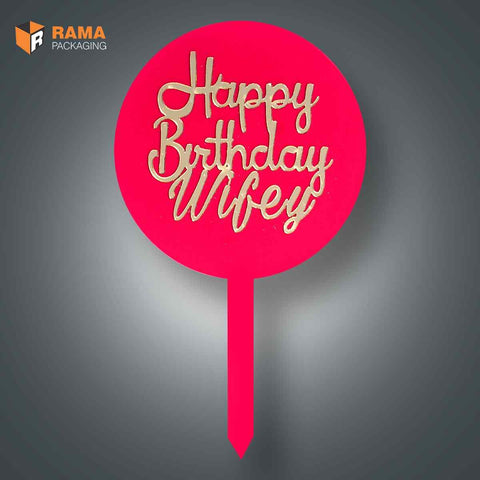 Red Cake Tag Happy Birthday Wifey