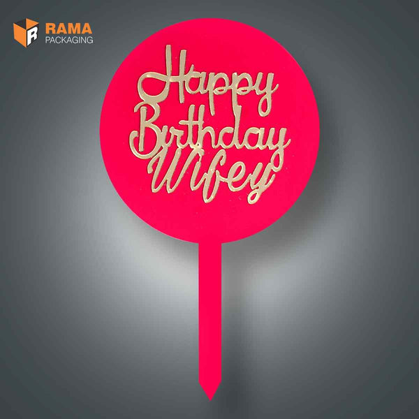 Red Cake Tag Happy Birthday Wifey
