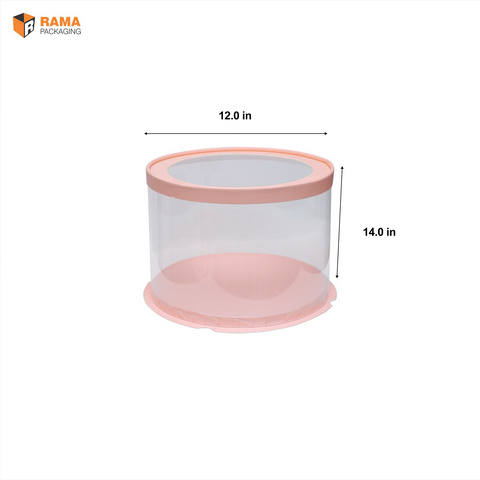 Tall Cake Box Round  - (12"x12"x14") - Peach