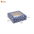 4 BROWNIE BLUE FLORAL PRINTED BOX  | ( 5.75"x 5.75" x 1.75 ")