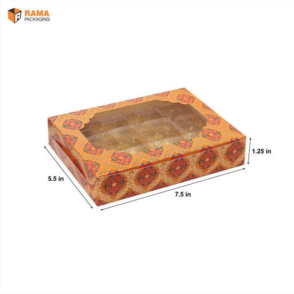 12 Cavity Chocolate Box | Festive Collection| (7.5'x5.5"x1.5")